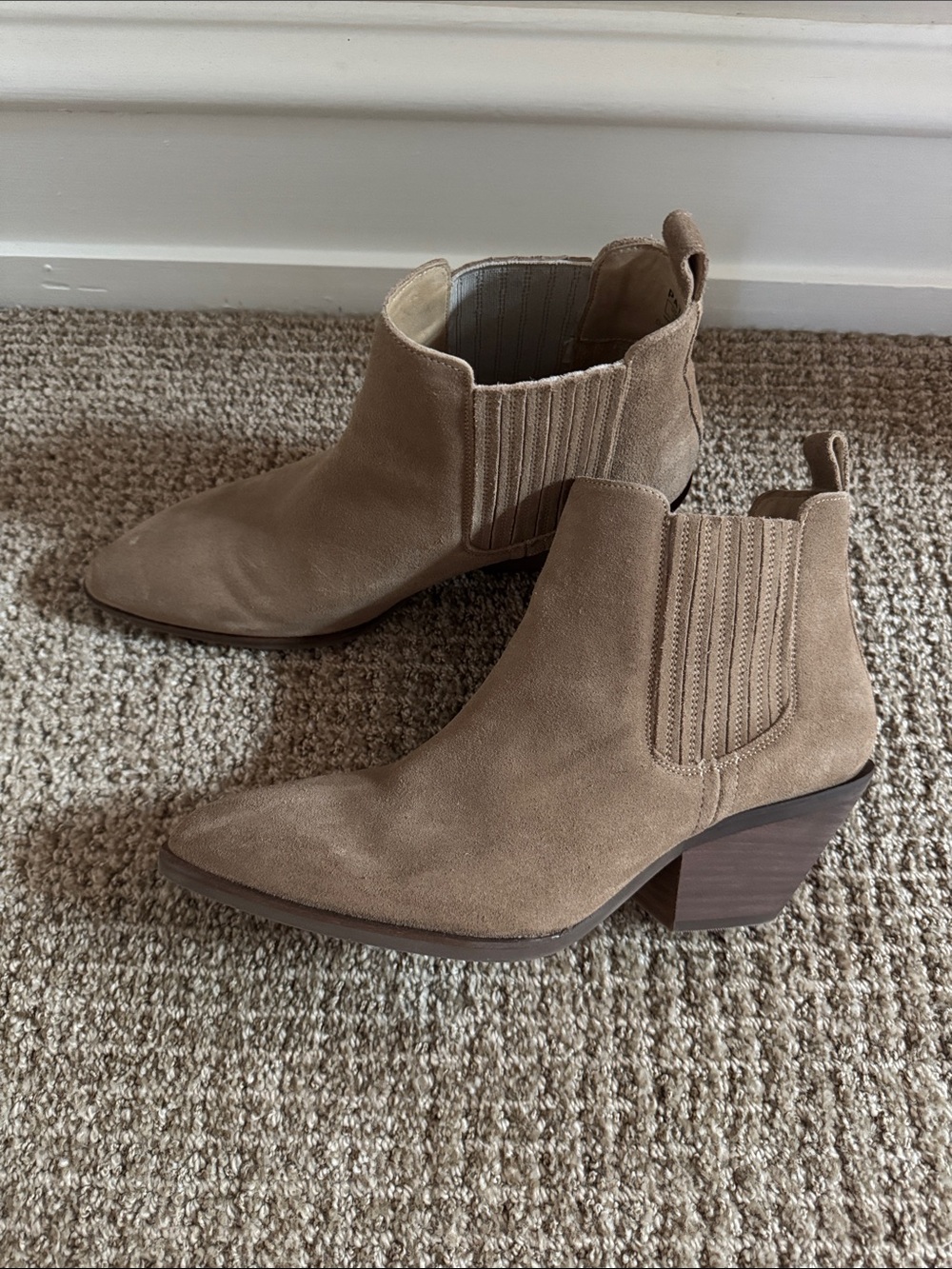 Women's Suede Ankle Boots in Taupe